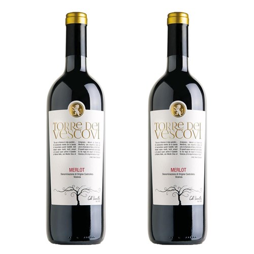 Torre dei Vescovi Merlot 75cl Red Wine Twin Set